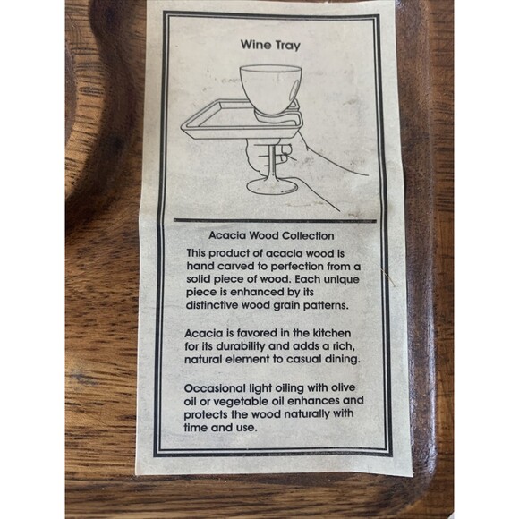 8 GOURMET Acacia Wood Canape Serving Trays Wine Holder Stacks NWT - Picture 3 of 4